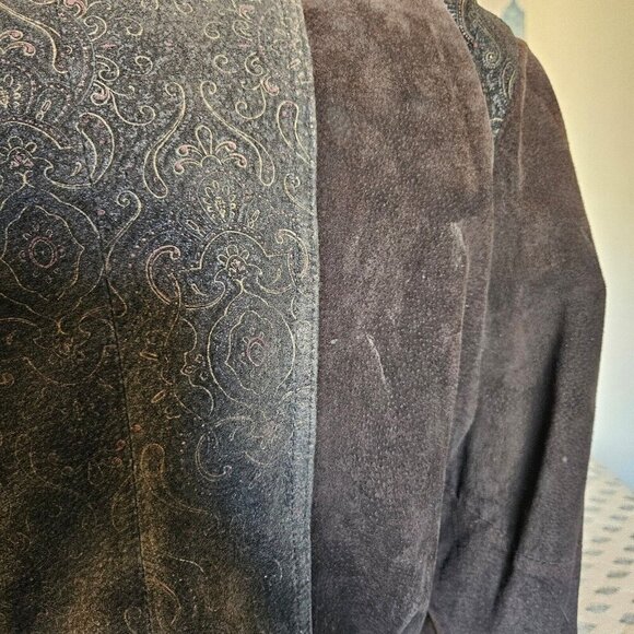 Vintage GIII Black Leather Jacket Size Small Cropped Boho Moto Style Womens - Picture 5 of 11